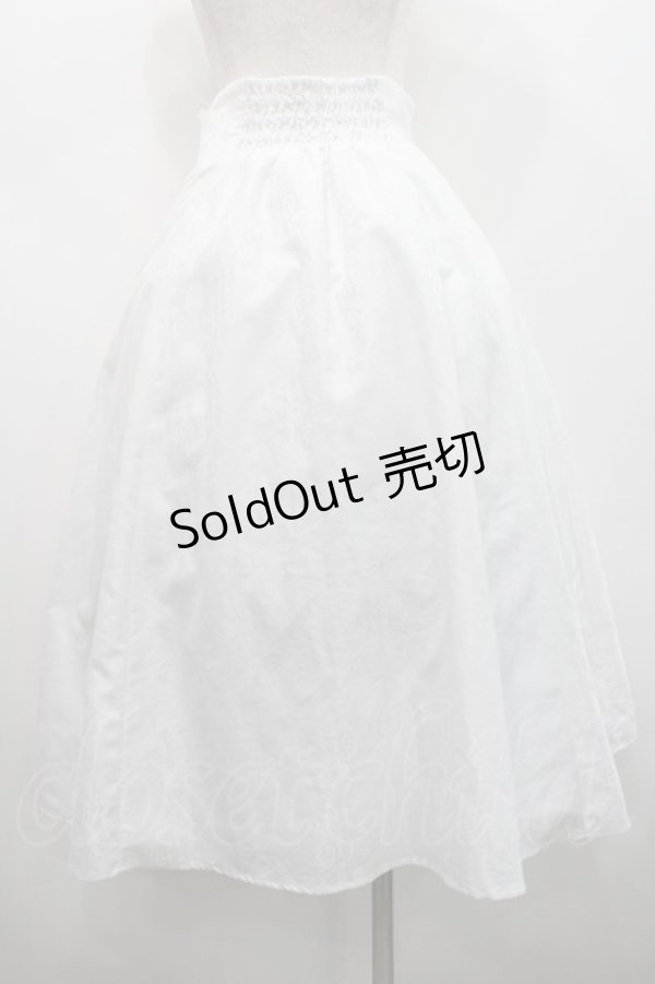 画像2: Secret Honey / サイド編み下げロングスカート  白 I-26-02-15-106-CA-SK-SA-ZI (2)