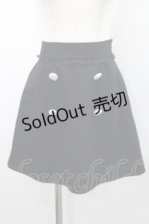 画像: Ank Rouge / ビジューボタン付きスカート  黒Ｘシルバー I-26-02-15-111-CA-SK-SA-ZI