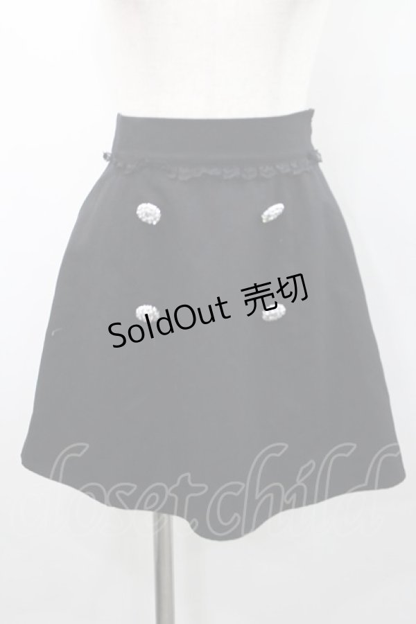 画像1: Ank Rouge / ビジューボタン付きスカート  黒Ｘシルバー I-26-02-15-111-CA-SK-SA-ZI (1)