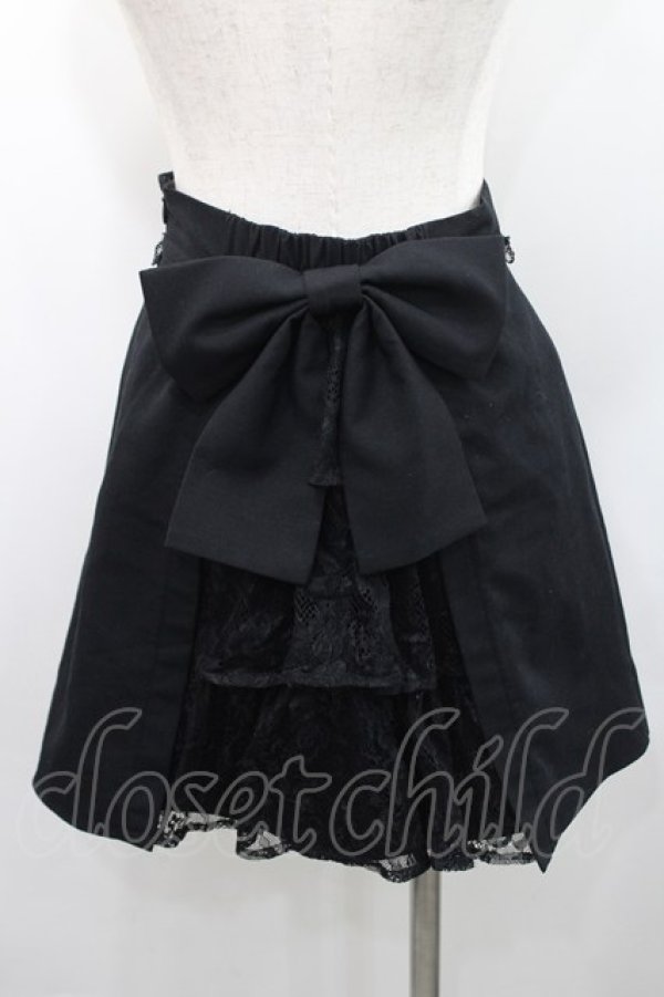 画像2: Ank Rouge / ビジューボタン付きスカート  黒Ｘシルバー I-26-02-15-111-CA-SK-SA-ZI (2)