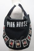 画像1: PINK HOUSE / くまワッペンバケツ型バッグ  黒Ｘ白 I-26-02-15-114-LO-BG-SA-ZI (1)