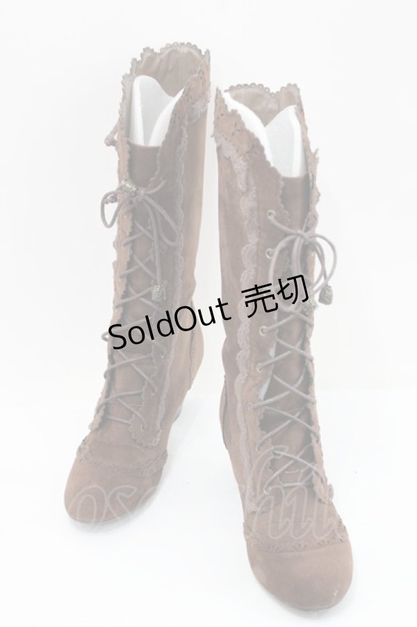 画像1: axes femme / スゥェードスカラップブーツ L ブラウン I-26-02-15-119-AX-SH-SA-ZI (1)