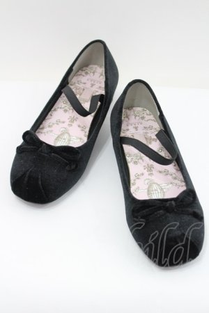 画像: m petit by misako / NINA’Sコラボ ベロアパンプス LL 黒 I-26-02-15-125-LO-SH-HR-ZI