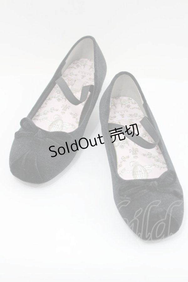 画像1: m petit by misako / NINA’Sコラボ ベロアパンプス LL 黒 I-26-02-15-125-LO-SH-HR-ZI (1)