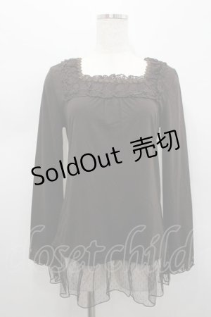 画像: axes femme / モチーフレース付インナープルオーバー M チャ I-26-02-15-014-AX-TO-SA-ZI