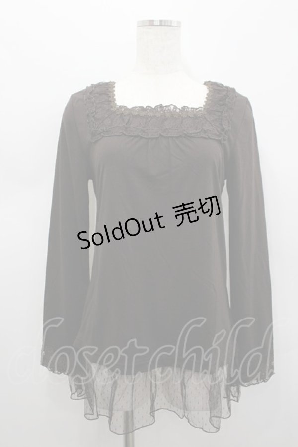 画像1: axes femme / モチーフレース付インナープルオーバー M チャ I-26-02-15-014-AX-TO-SA-ZI (1)