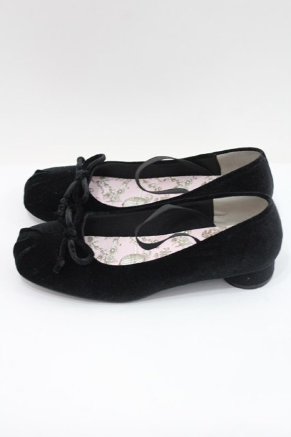 画像2: m petit by misako / NINA’Sコラボ ベロアパンプス LL 黒 I-26-02-15-125-LO-SH-HR-ZI (2)