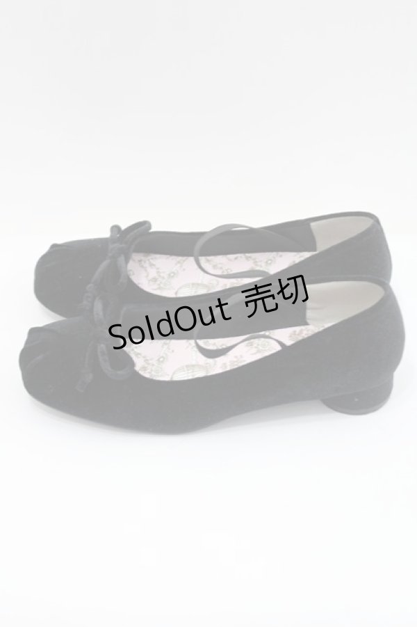 画像2: m petit by misako / NINA’Sコラボ ベロアパンプス LL 黒 I-26-02-15-125-LO-SH-HR-ZI (2)