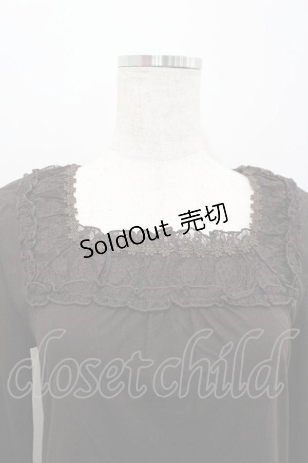 画像2: axes femme / モチーフレース付インナープルオーバー M チャ I-26-02-15-014-AX-TO-SA-ZI (2)