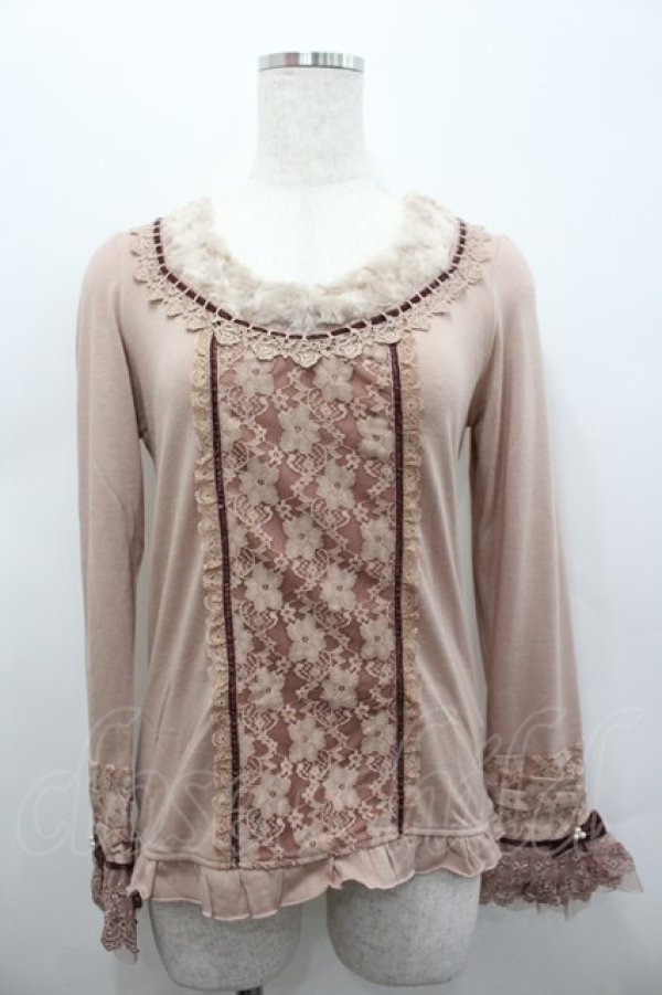 画像1: axes femme / 袖口レーシープルオーバー M アワピンク I-26-02-15-018-AX-TO-SA-ZI (1)