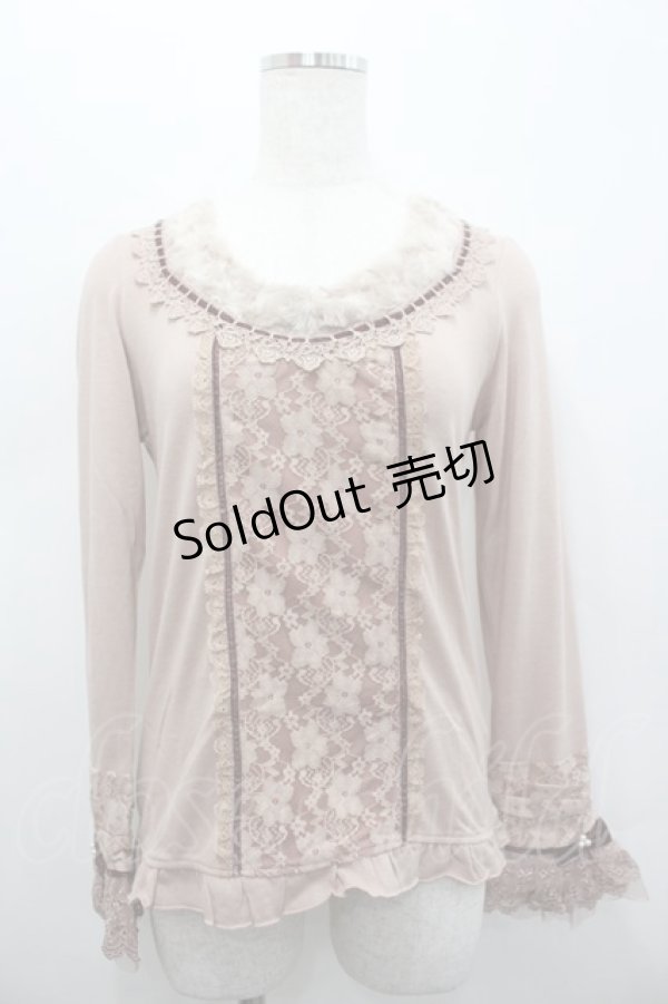 画像1: axes femme / 袖口レーシープルオーバー M アワピンク I-26-02-15-018-AX-TO-SA-ZI (1)