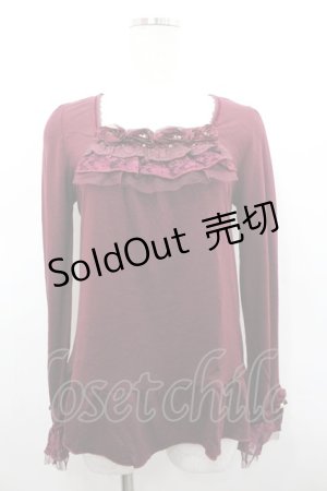 画像: axes femme / シフォン巻きバラ付きPO M ワイン I-26-02-15-019-AX-TO-SA-ZI