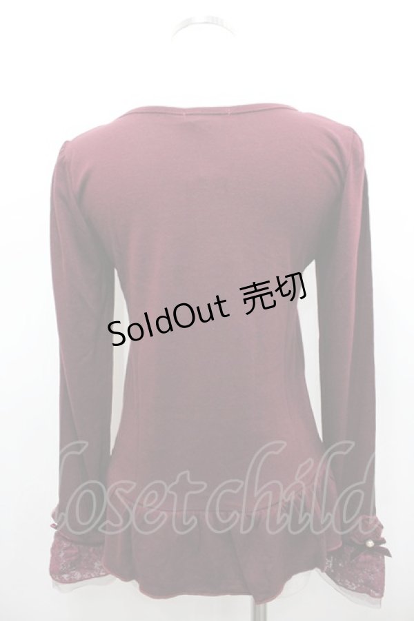 画像3: axes femme / シフォン巻きバラ付きPO M ワイン I-26-02-15-019-AX-TO-SA-ZI (3)