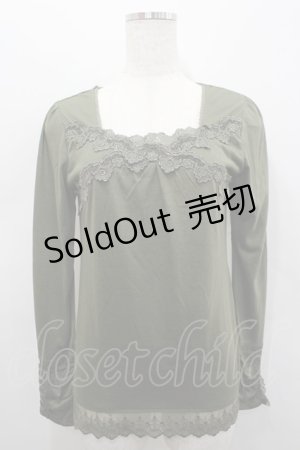 画像: axes femme / ラメレース長袖カットソー  カーキ I-26-02-15-025-AX-TO-SA-ZI