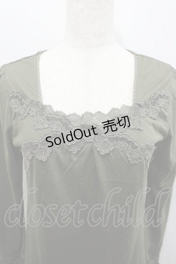 画像2: axes femme / ラメレース長袖カットソー  カーキ I-26-02-15-025-AX-TO-SA-ZI (2)