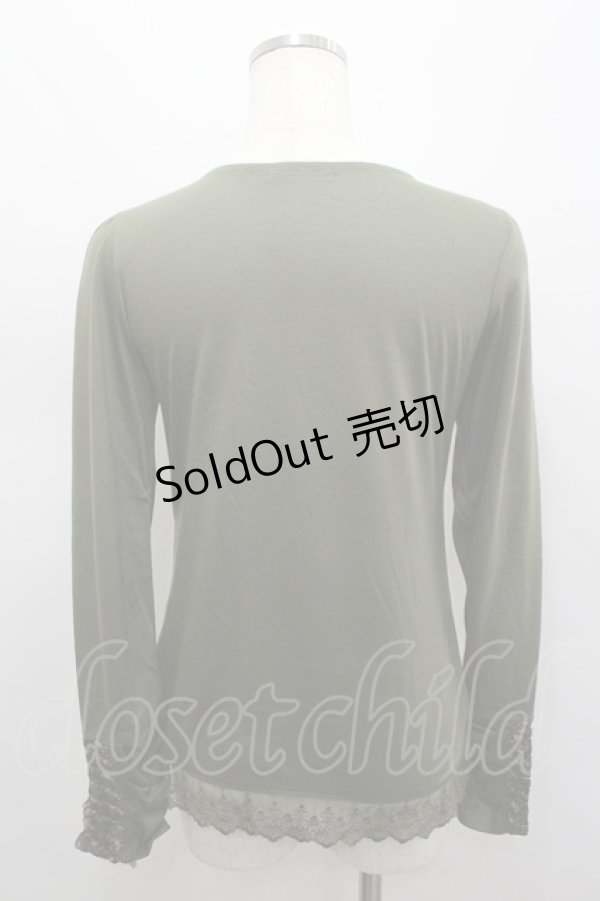 画像3: axes femme / ラメレース長袖カットソー  カーキ I-26-02-15-025-AX-TO-SA-ZI (3)