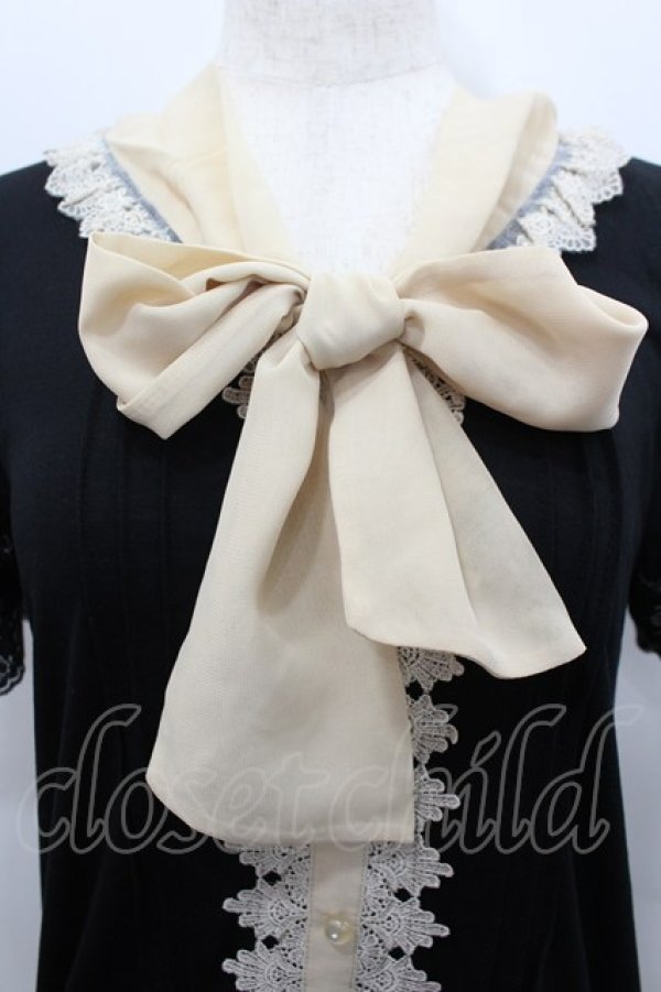 画像2: axes femme / バイカラーボータイ半袖PO M クロ I-26-02-15-029-AX-TO-SA-ZI (2)