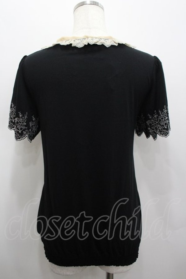 画像3: axes femme / バイカラーボータイ半袖PO M クロ I-26-02-15-029-AX-TO-SA-ZI (3)