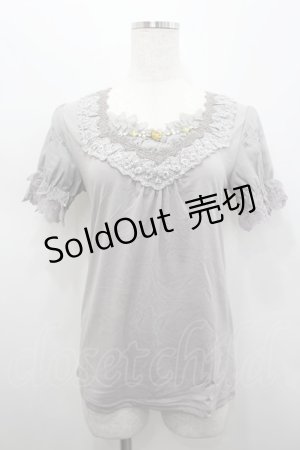 画像: axes femme / デザイン袖半袖インナーPO M グレー I-26-02-15-030-AX-TO-SA-ZI