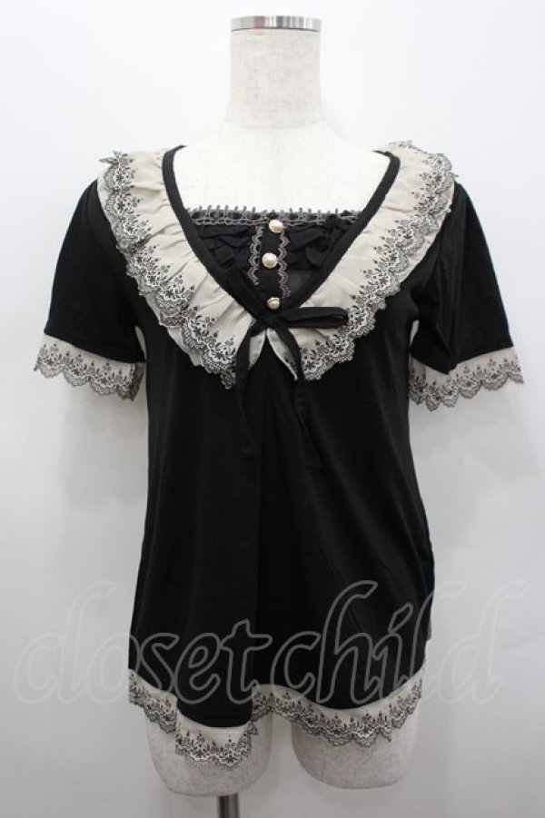 画像1: axes femme / フリル使いブロッキングPO M クロ I-26-02-15-032-AX-TO-SA-ZI (1)