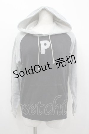 画像: PINK HOUSE / アップリケラグランスリーブフーディ M グレー×ブラック I-26-02-18-034-LO-TO-SA-ZI