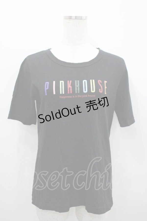 画像1: PINK HOUSE / カラフルロゴptTシャツ L ブラック I-26-02-18-036-LO-TS-SA-ZI (1)