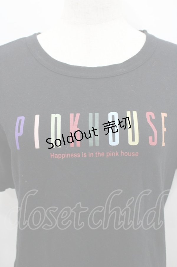 画像2: PINK HOUSE / カラフルロゴptTシャツ L ブラック I-26-02-18-036-LO-TS-SA-ZI (2)