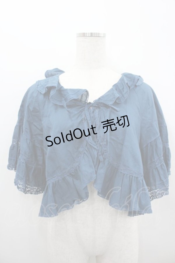 画像1: PINK HOUSE / フリル半袖ショートブラウス  青 I-26-02-18-038-LO-BL-SA-ZI (1)