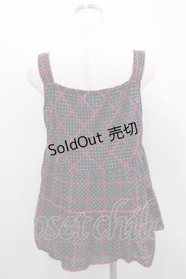 画像3: PINK HOUSE / 水玉×刺繍キャミソールブラウス  ネイビー I-26-02-18-040-LO-BL-SA-ZI (3)