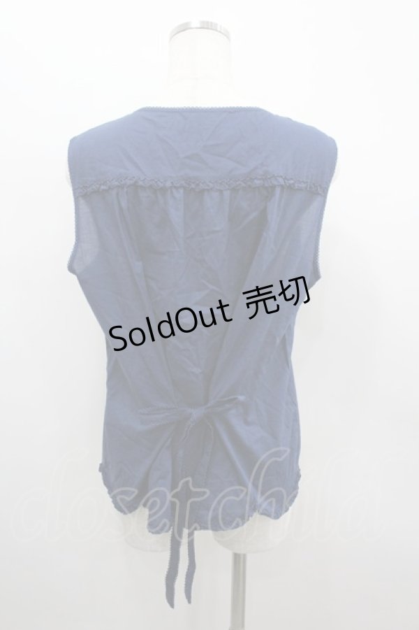 画像3: PINK HOUSE / オーナメントブローチ付きブラウス 4(L) ネイビー I-26-02-18-041-LO-BL-SA-ZI (3)