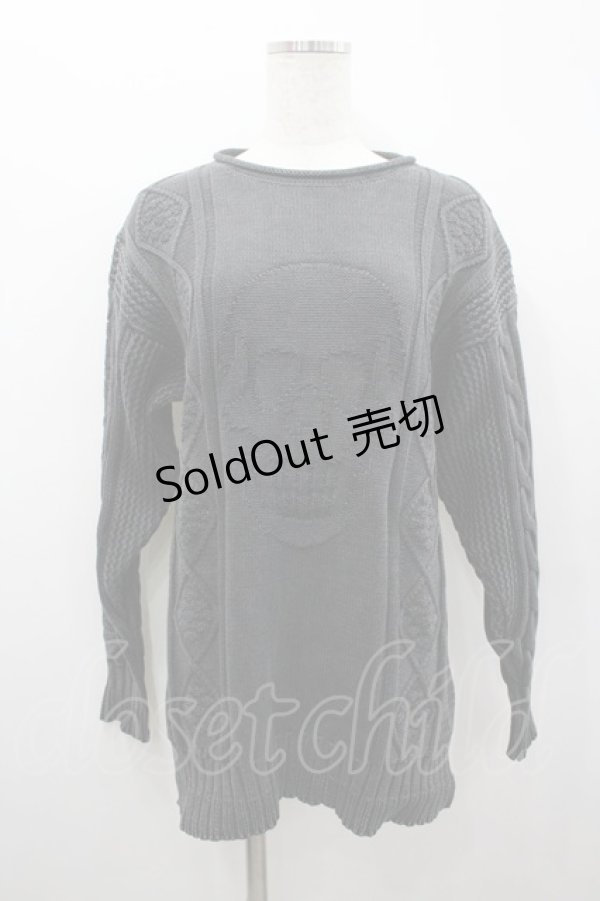 画像1: HYSTERIC GLAMOUR / スカルケーブルニット F グレー I-26-02-18-042-PU-TO-TE-ZI (1)