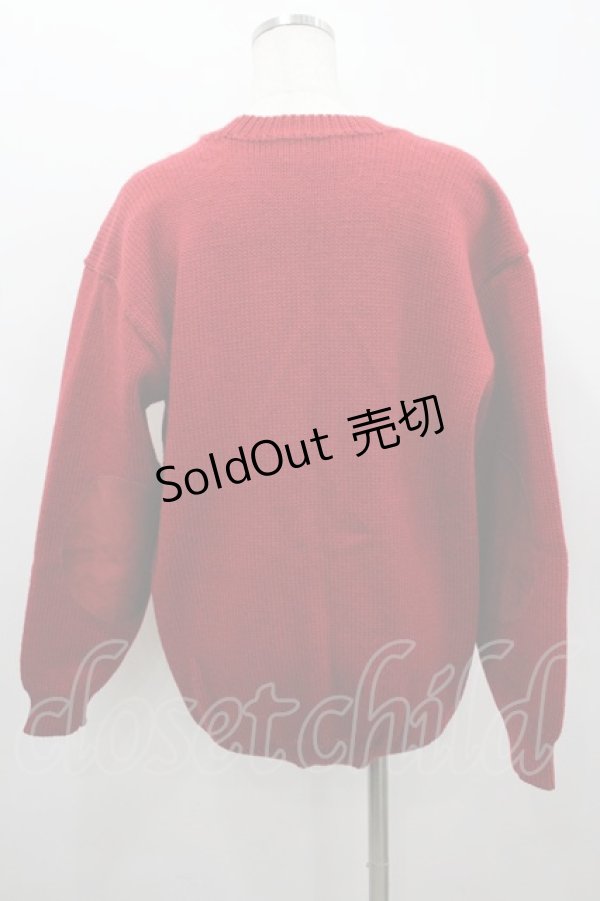 画像3: PINK HOUSE / ワッペン&肘パッチVネックニットカーディガン  レッド I-26-02-18-045-LO-TO-SA-ZI (3)