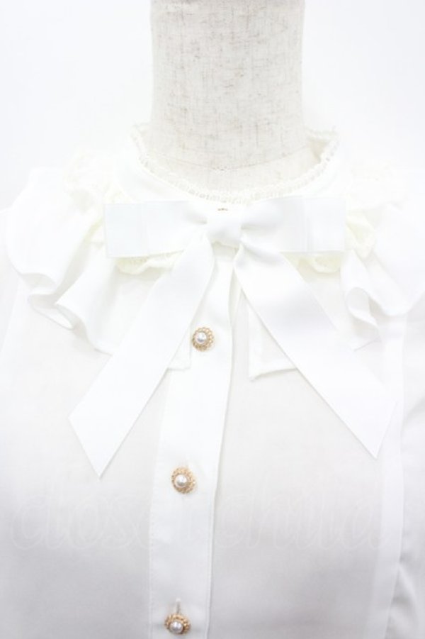 画像2: axes femme kawaii / 3段フリル姫袖ブラウス  白 I-26-02-18-005-AX-BL-SA-ZI (2)