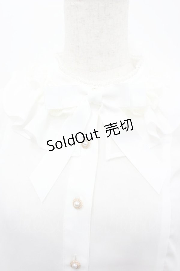 画像2: axes femme kawaii / 3段フリル姫袖ブラウス  白 I-26-02-18-005-AX-BL-SA-ZI (2)