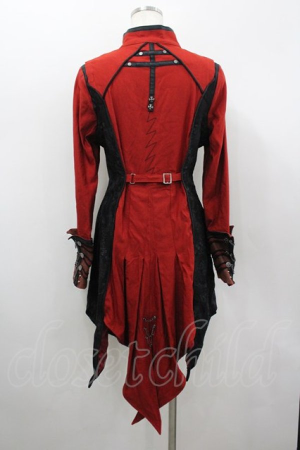 画像3: Ozz Croce / クロスZIPロングジャケット  赤Ｘ黒 I-26-02-18-048-OO-JA-SA-ZI (3)