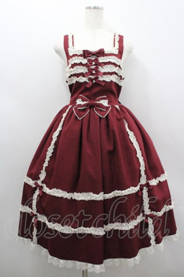 画像1: metamorphose / 【プラスサイズ】両山レースジャンパースカート 2 エンジ I-26-02-18-049-ME-OP-SA-ZI (1)