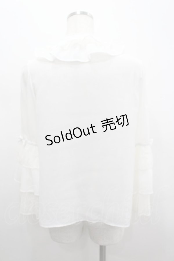 画像3: axes femme kawaii / 3段フリル姫袖ブラウス  白 I-26-02-18-005-AX-BL-SA-ZI (3)