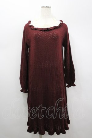 画像: axes femme / ローズレースニットワンピース M ワイン I-26-02-18-053-AX-OP-SA-ZI