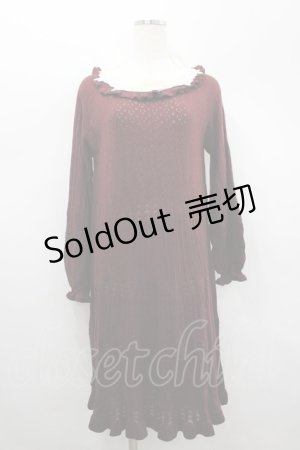 画像: axes femme / ローズレースニットワンピース M ワイン I-26-02-18-053-AX-OP-SA-ZI