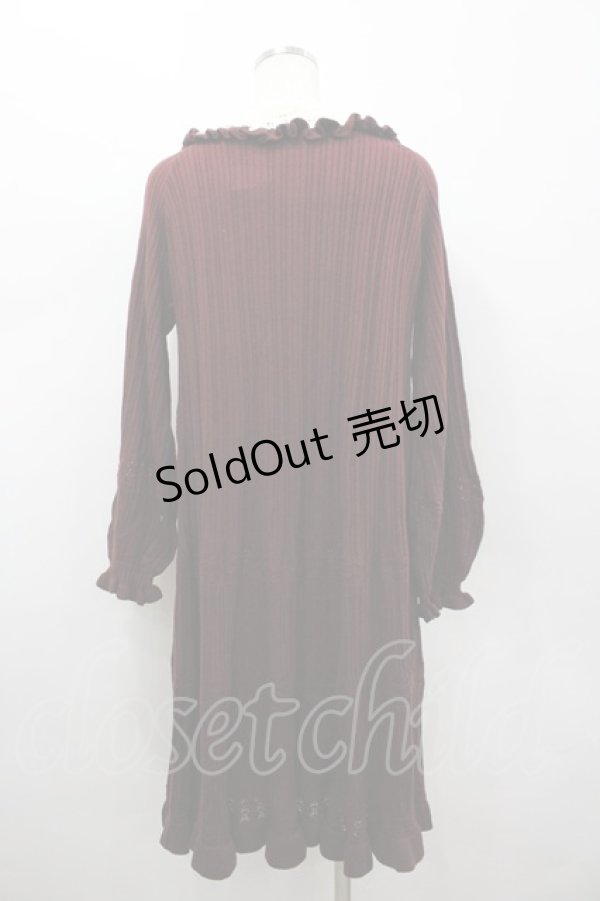 画像3: axes femme / ローズレースニットワンピース M ワイン I-26-02-18-053-AX-OP-SA-ZI (3)