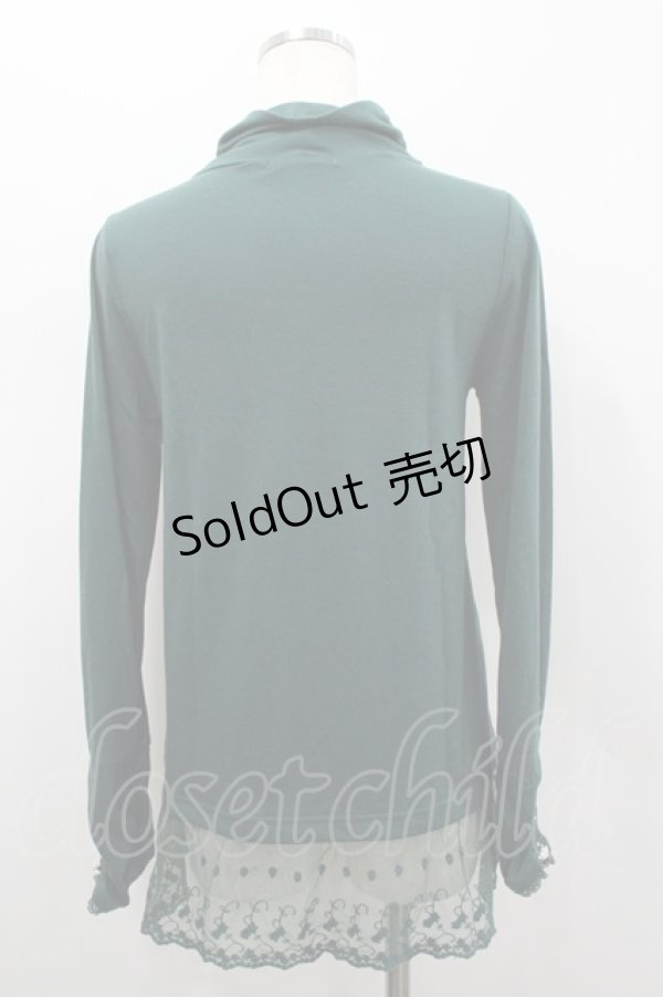 画像3: axes femme / 巻き薔薇レースハイネックカットソー M グリーン I-26-02-18-054-AX-TO-SA-ZI (3)