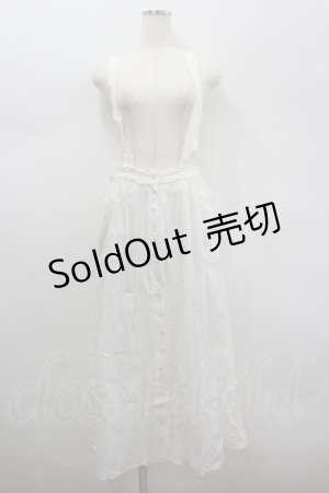 画像: PINK HOUSE / 縦ピンタックポケット付きサススカート  ホワイト I-26-02-18-056-LO-SK-SA-ZI