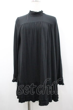 画像: PINK HOUSE / ハイネックレース長袖カットワンピース  黒 I-26-02-18-059-LO-OP-SA-ZI