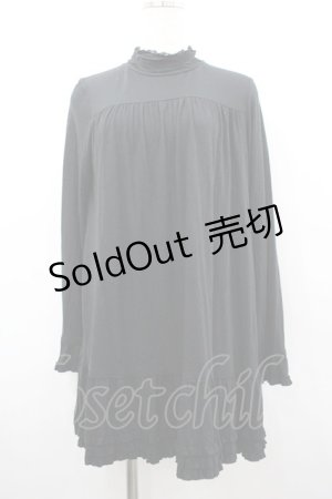 画像: PINK HOUSE / ハイネックレース長袖カットワンピース  黒 I-26-02-18-059-LO-OP-SA-ZI