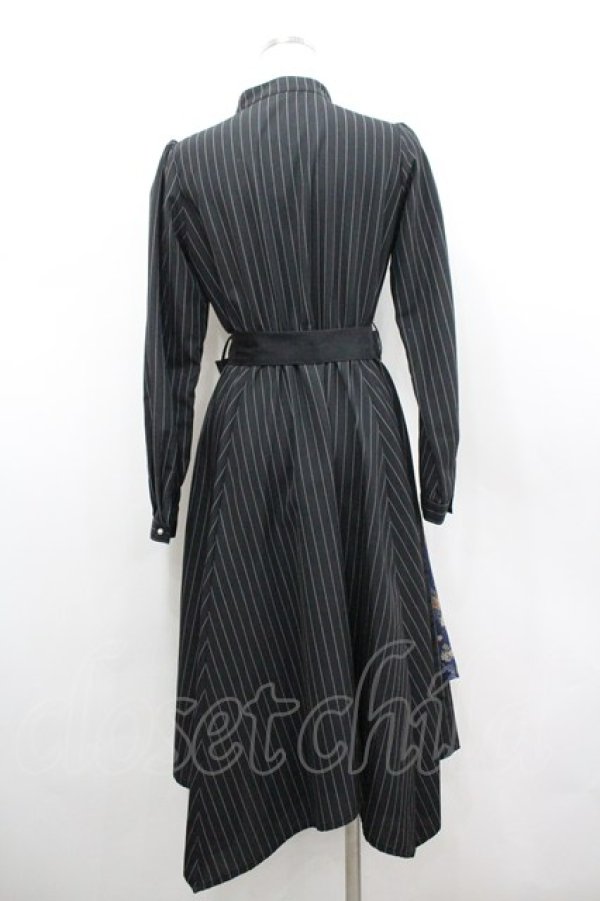 画像3: axes femme / スカーフ×ストライプワンピース M ネイビー I-26-02-18-061-AX-OP-SA-ZI (3)