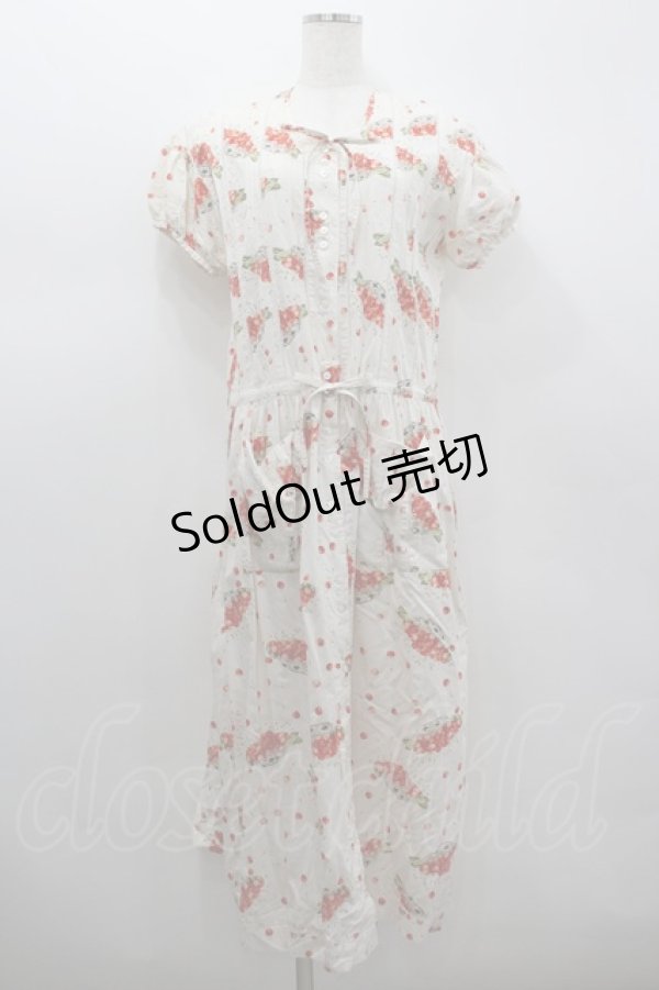 画像1: PINK HOUSE / さくらんぼ籠pt半袖ワンピース  キナリ I-26-02-18-062-LO-OP-SA-ZI (1)