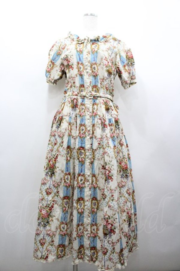 画像1: PINK HOUSE / 壁紙模様プリントワンピース  キナリ I-26-02-18-064-LO-OP-SA-ZI (1)