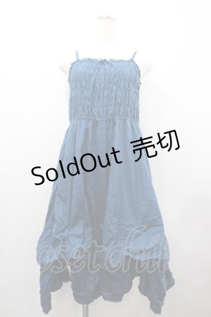 画像: PINK HOUSE / シャーリングキャミワンピース  青 I-26-02-18-065-LO-OP-SA-ZI