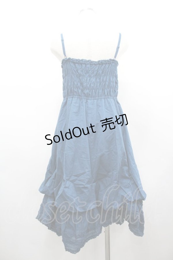 画像2: PINK HOUSE / シャーリングキャミワンピース  青 I-26-02-18-065-LO-OP-SA-ZI (2)
