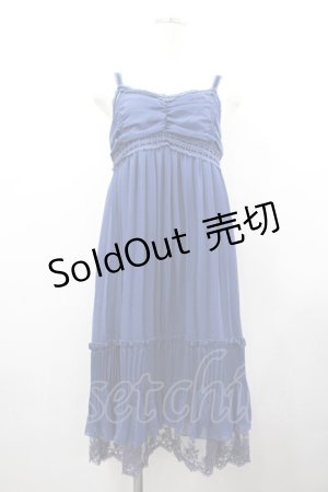 画像: axes femme / プリーツシフォンキャミワンピース  青 I-26-02-18-066-AX-OP-SA-ZI